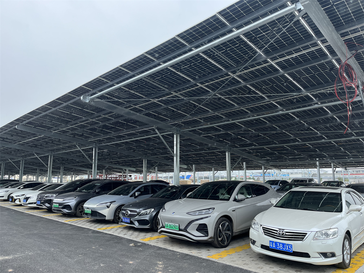 Hot-dip Galvanized Steel Structure Frame Solar Panel Roof Carport Car Garage