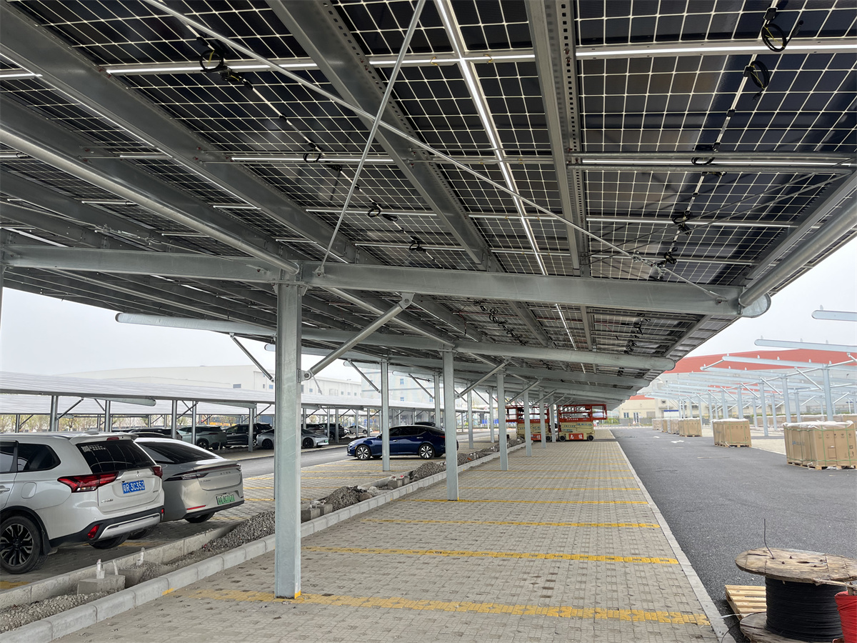 Hot-dip Galvanized Steel Structure Frame Solar Panel Roof Carport Car Garage