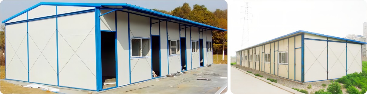 slope flat roof prefab house