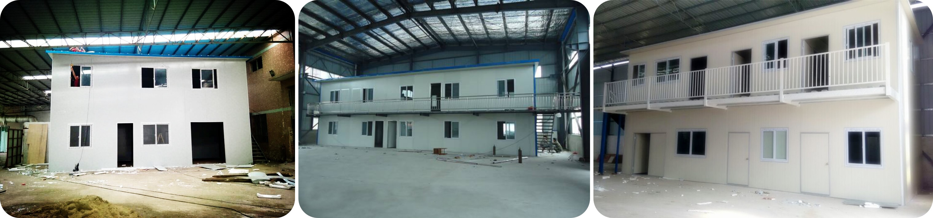 prefab house inside the workshop