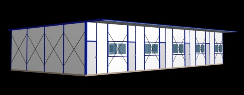 Flat roof prefab house