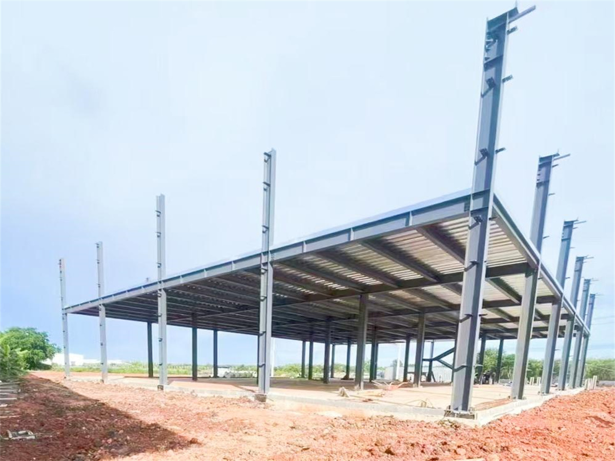 2 floor metal frame floor deck prefabricated steel structure warehouse for Thailand
