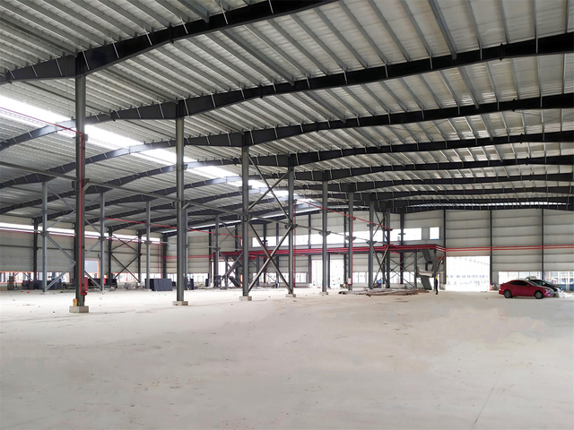 Two-Span 36mx100mx7.5m Height Steel Structure Workshop for Carpet Production