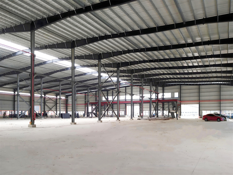 Two-Span 36mx100mx7.5m Height Steel Structure Workshop for Carpet Production